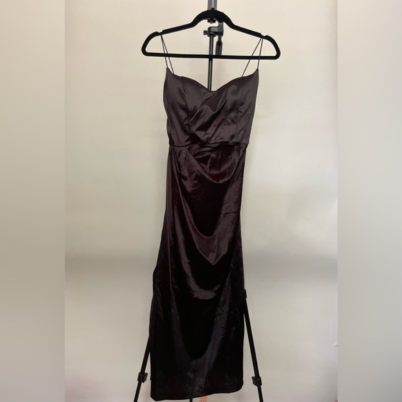 **Never Worn/With Tags** Spaghetti Strap Satin Cocktail Evening Dress Blk|Small - Picture 3 of 12